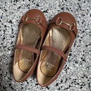 Janie and Jack Brown Dress Shoes with Gold Details